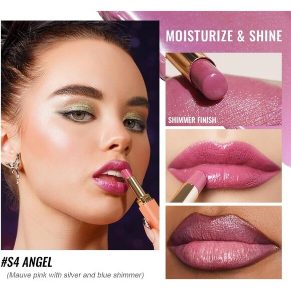 🆕 Moisture Shine Mauve Pink Lipstick Medium Coverage Glossy Finish Dry Lips - Picture 2 of 10